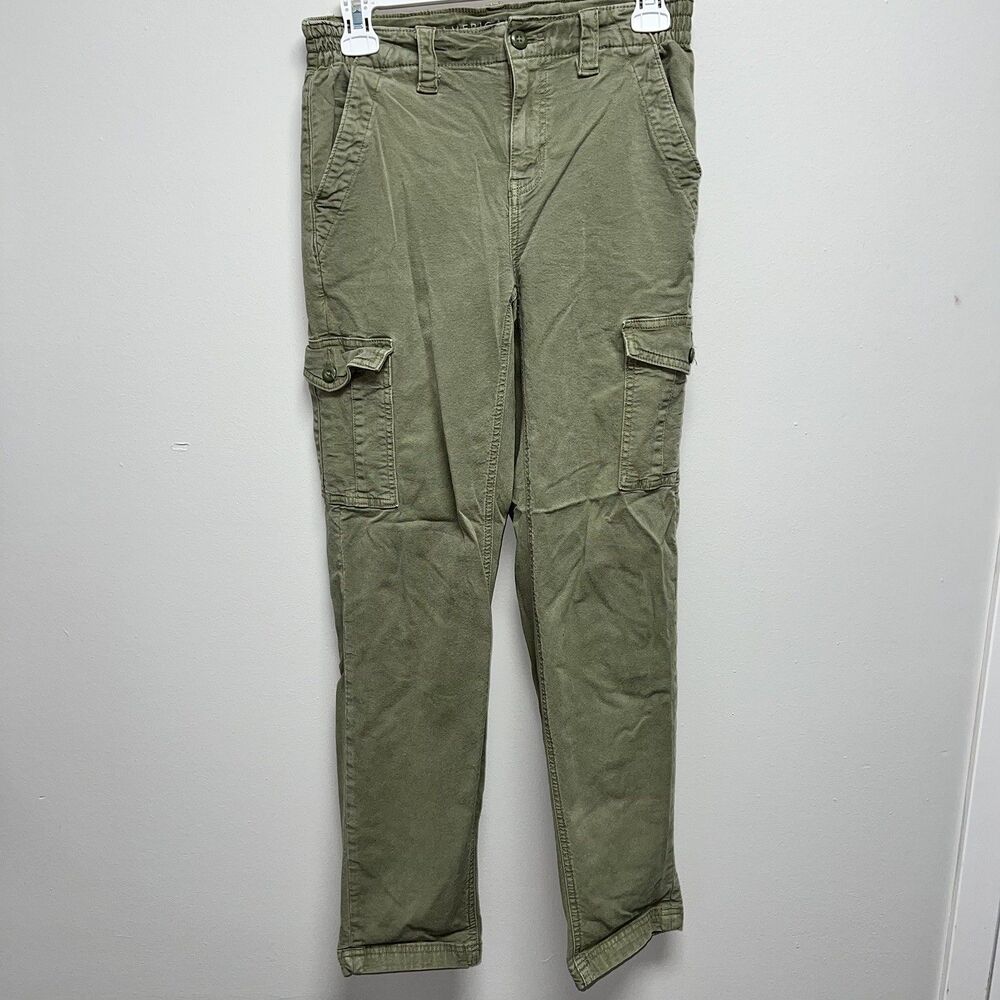 American Eagle Green Cargo Stretch Straight Utilitarian Pants Womens 0